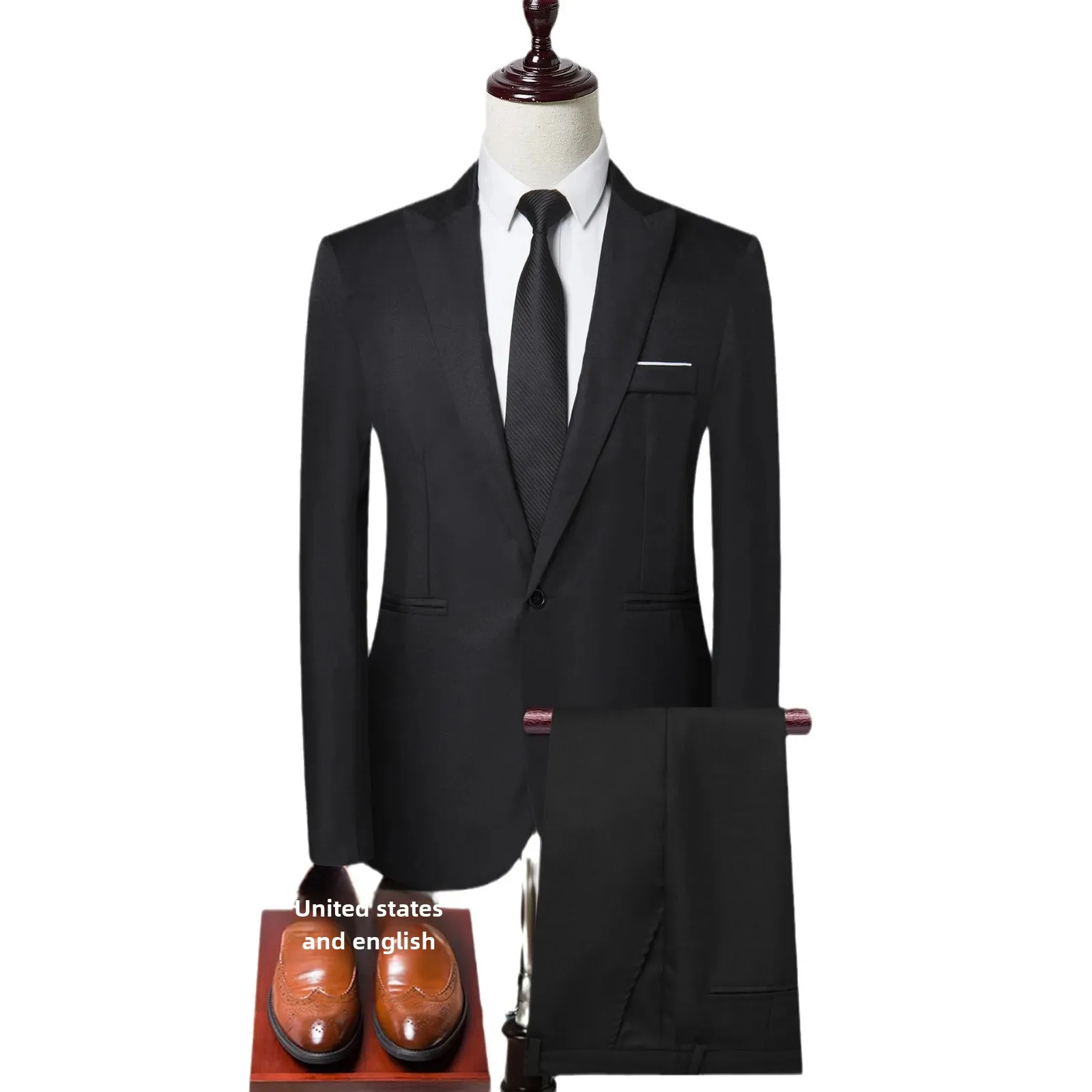 Весенне-осенний мужской повседневный деловой костюм в западном стиле