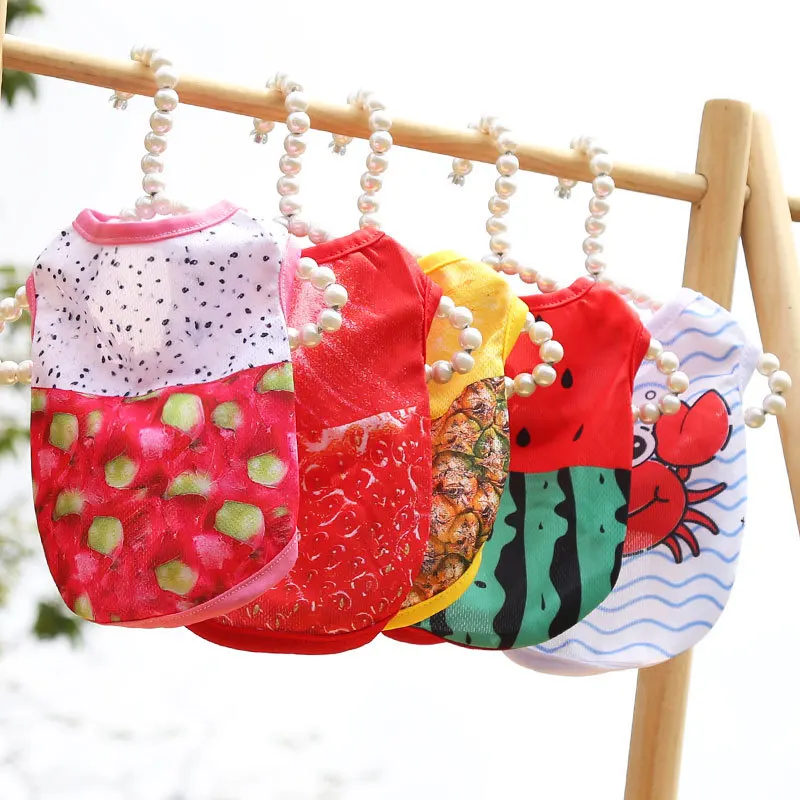 

Fruits Print Dress Pet Cupcake Dress Dog Skirt Princess Dress Bow Tie Lace Edge Doll Collar Girls Cat Clothes Pet Suppli