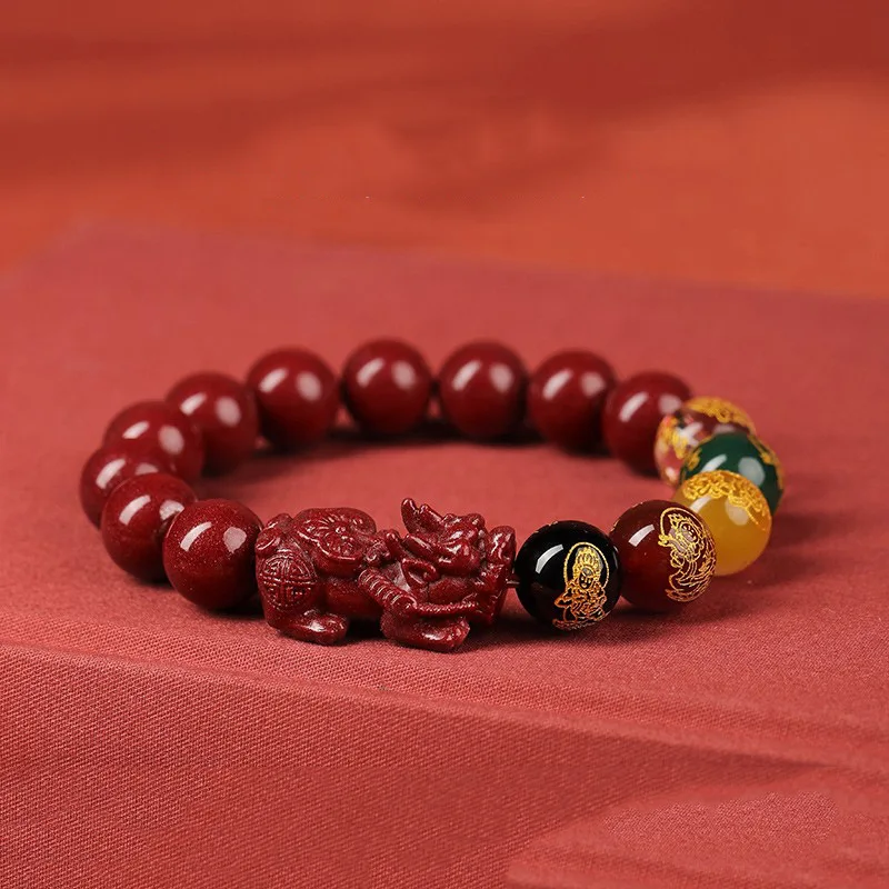 Браслет-подвеска С Фиолетовым Золотым Песчаником Пятипозиционный Киноварь