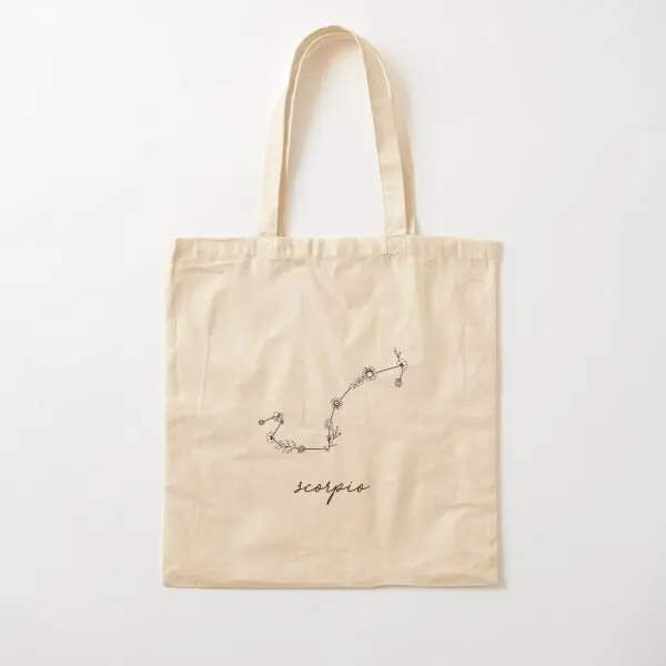 

Scorpio Zodiac Wildflower Constellation Canvas Bag Unisex Casual Handbag Tote Shoulder Bag Shopper Fabric Fashion Grocery
