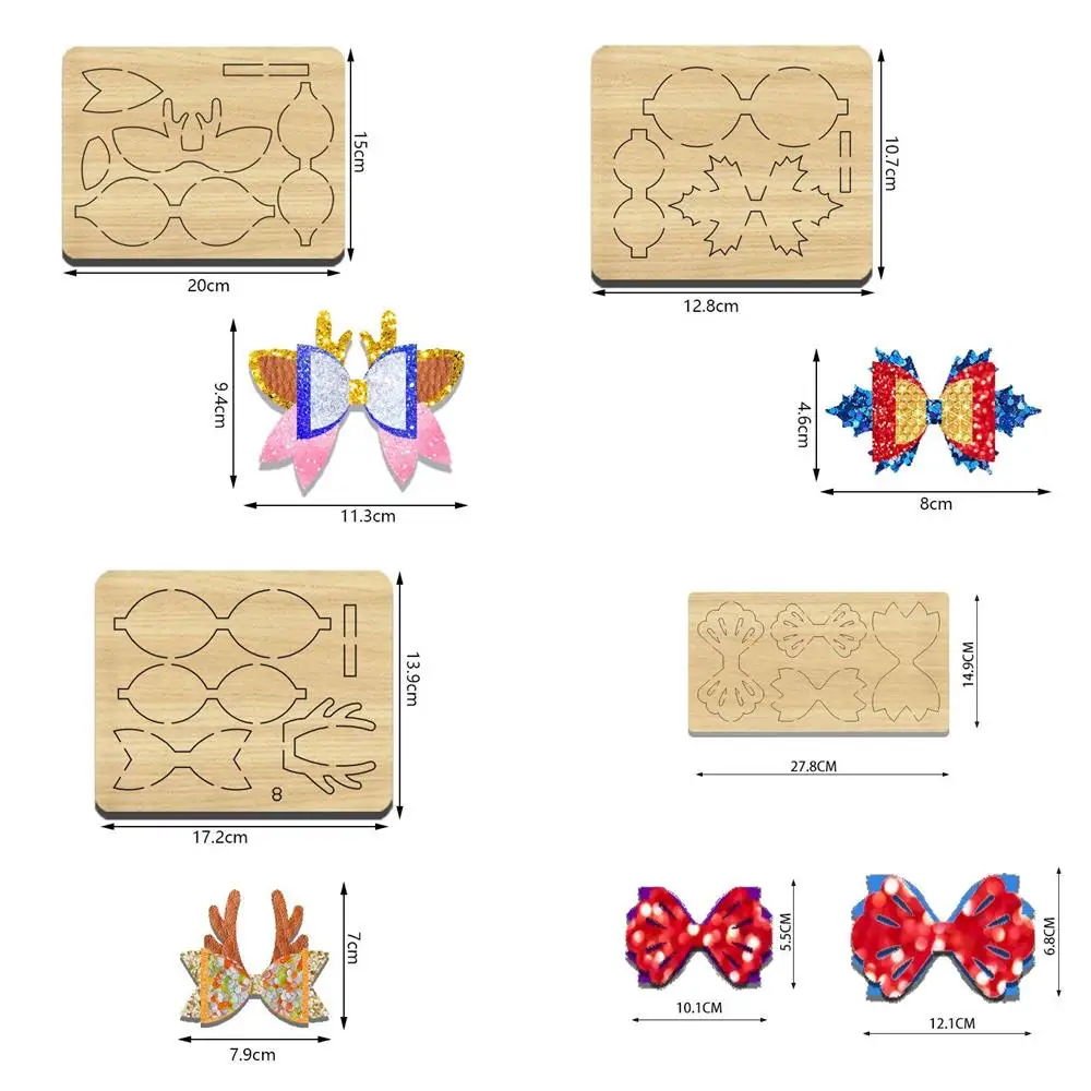 

Diy Knife Mold Bow Wooden Cutting Dies Non-woven Leather Cutting Hair Clips Suitable For Common Big Shot And Sizzix Machines