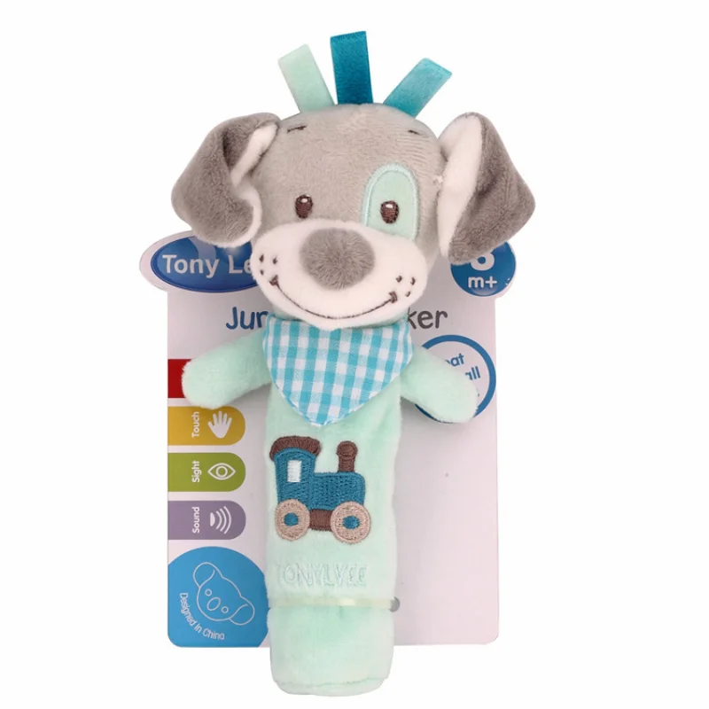 

Parent-child Interactive Toys Baby Rattle Toys 0 12 Months NewbornO-shaped Hand Rocker Soothe Plush Toy Cartoon Animal Bb Stick