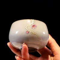 jingdezhen guan kiln iron tire tea cup ceramic master cups single cup for tasting tea large kung fu tea porcelain mug tea set