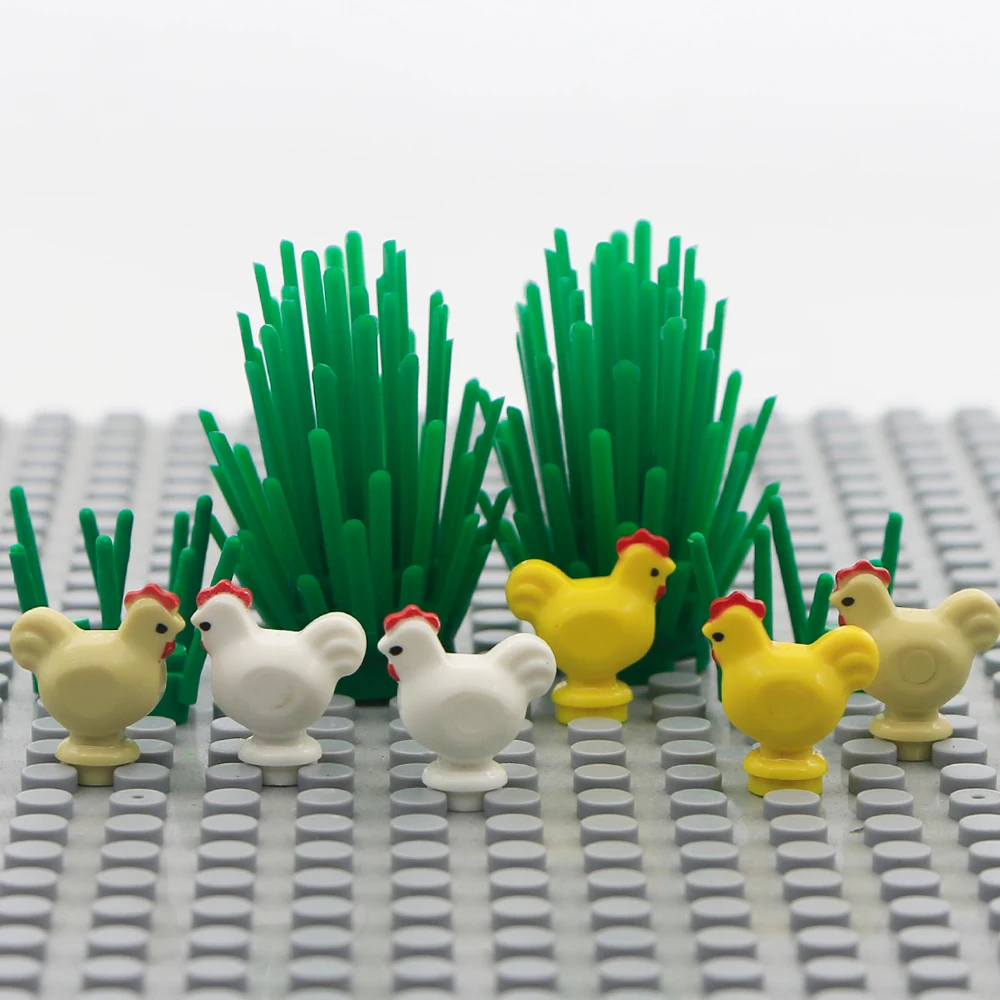 

City Parts Hen Chicken Rooster Animal Garden Building Blocks Printed MOC Bricks Friends Figure Accessories Foods Toys 95341
