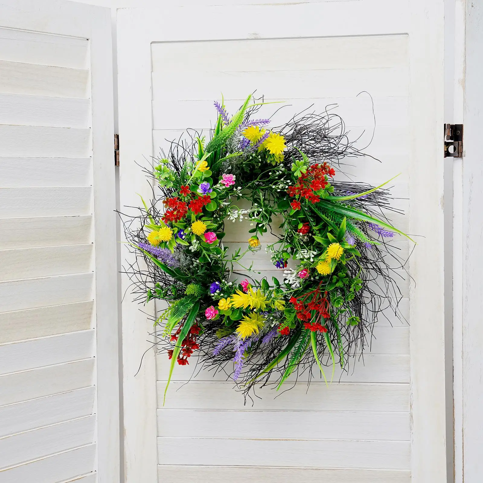 

Pendant Wall Garland Outdoor Artificial Colorful Texas Summer Wreath Wildflowers Fake Decorative Flower Wreath X1j1