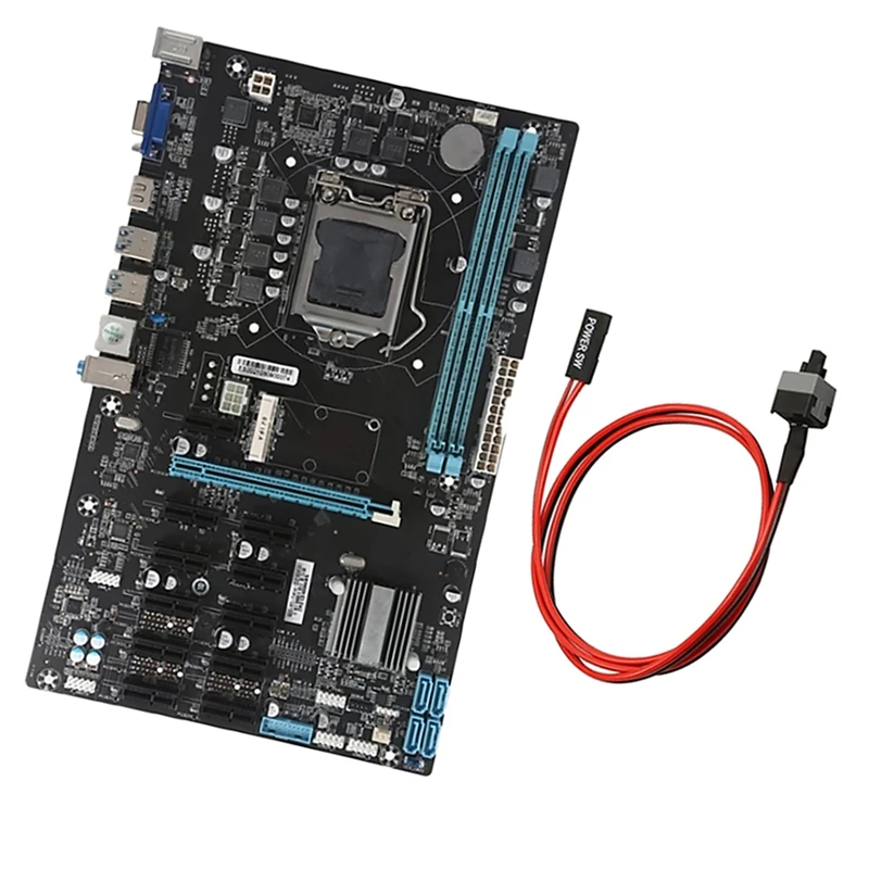 

B250 BTC Mining Motherboard with Switch Line LGA1151 DDR4 RAM SATA3.0 USB3.0 12 PCI-E Graphics Slot Bitcoin Motherboard