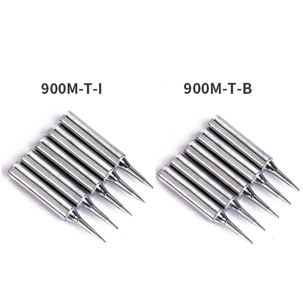 

5Pcs 900M-T-I 5 Pcs 900M-T-B Solder Iron Station Tool Sharp Soldering Iron Head Set Inside Hot Bare Electric Soldering Iron Tip