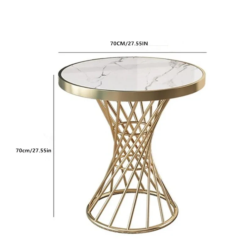Скандинавский Простой Круглый угловой стол для отдыха имитация мрамора кофейный