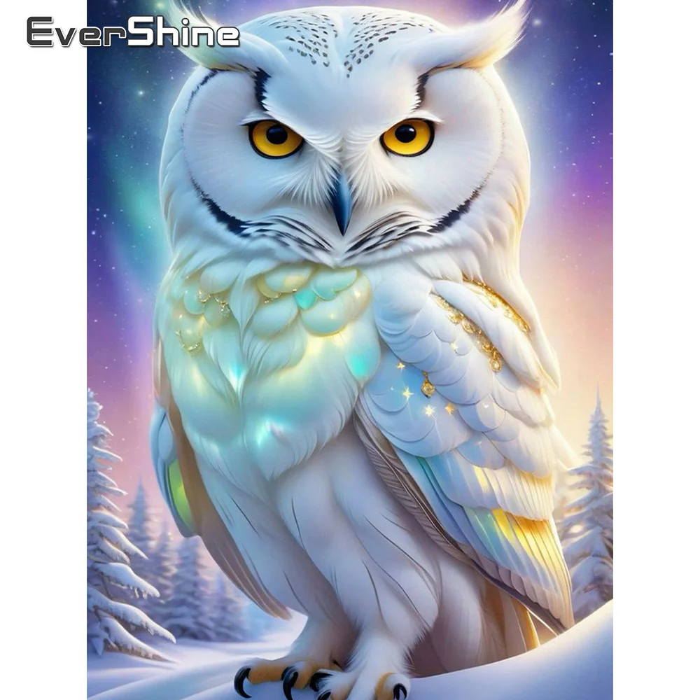 Evershine алмазная живопись сова животное полная квадратная Круглая Мозаика птица
