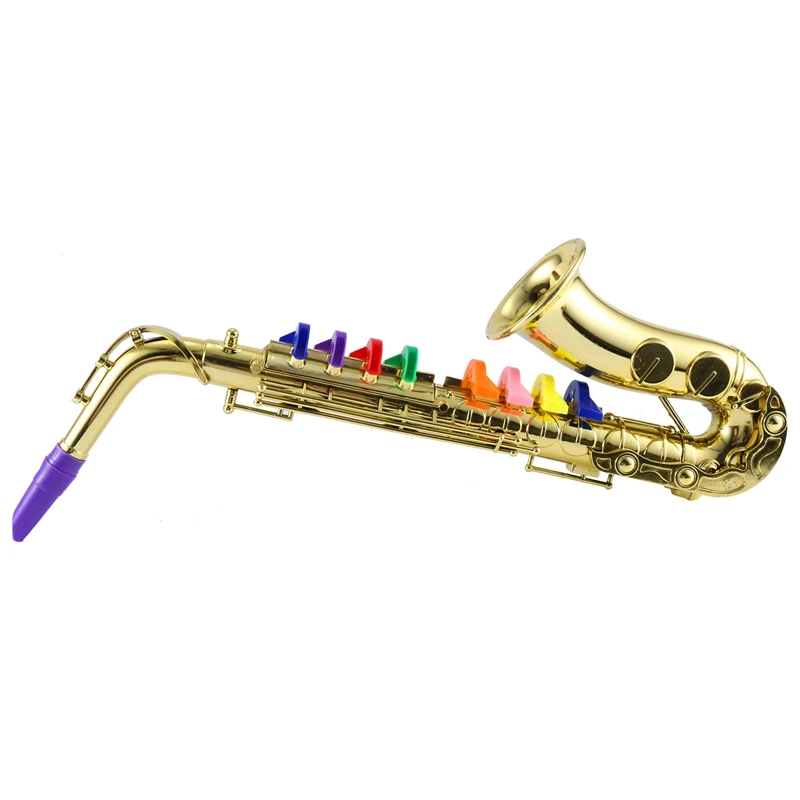 

Saxophone 8 Colored Keys Simulation Toy Props Play Mini Musical Wind Instruments For Children Party Birthday Toy Promotion