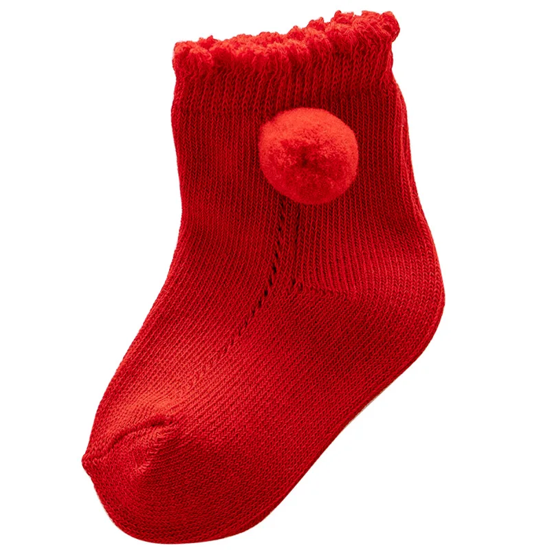 

Side Kid Girl Loose Sock Mouth Christmas Red Cute Fleece Little Ball Ornament