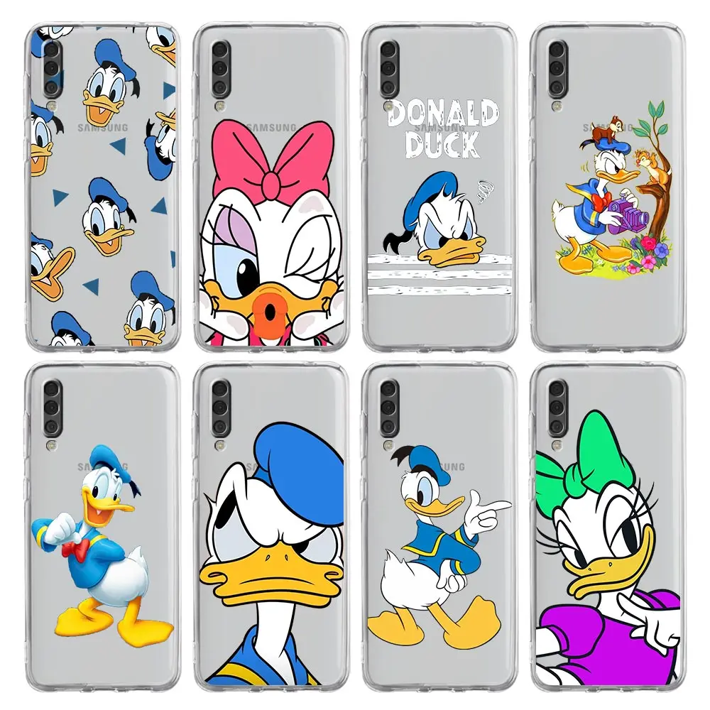 Phone Case For Samsung Galaxy A12 A32 A50 A70 A20E A20S A10S A22 A30 A40 A52S A72 5G A02S Soft Clear Cover Cartoon Donald Duck