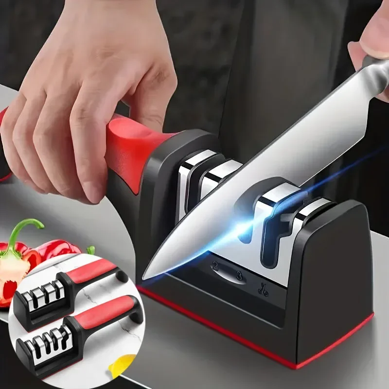 Точилка для ножей с нескользящей основой 3/4 сегментов