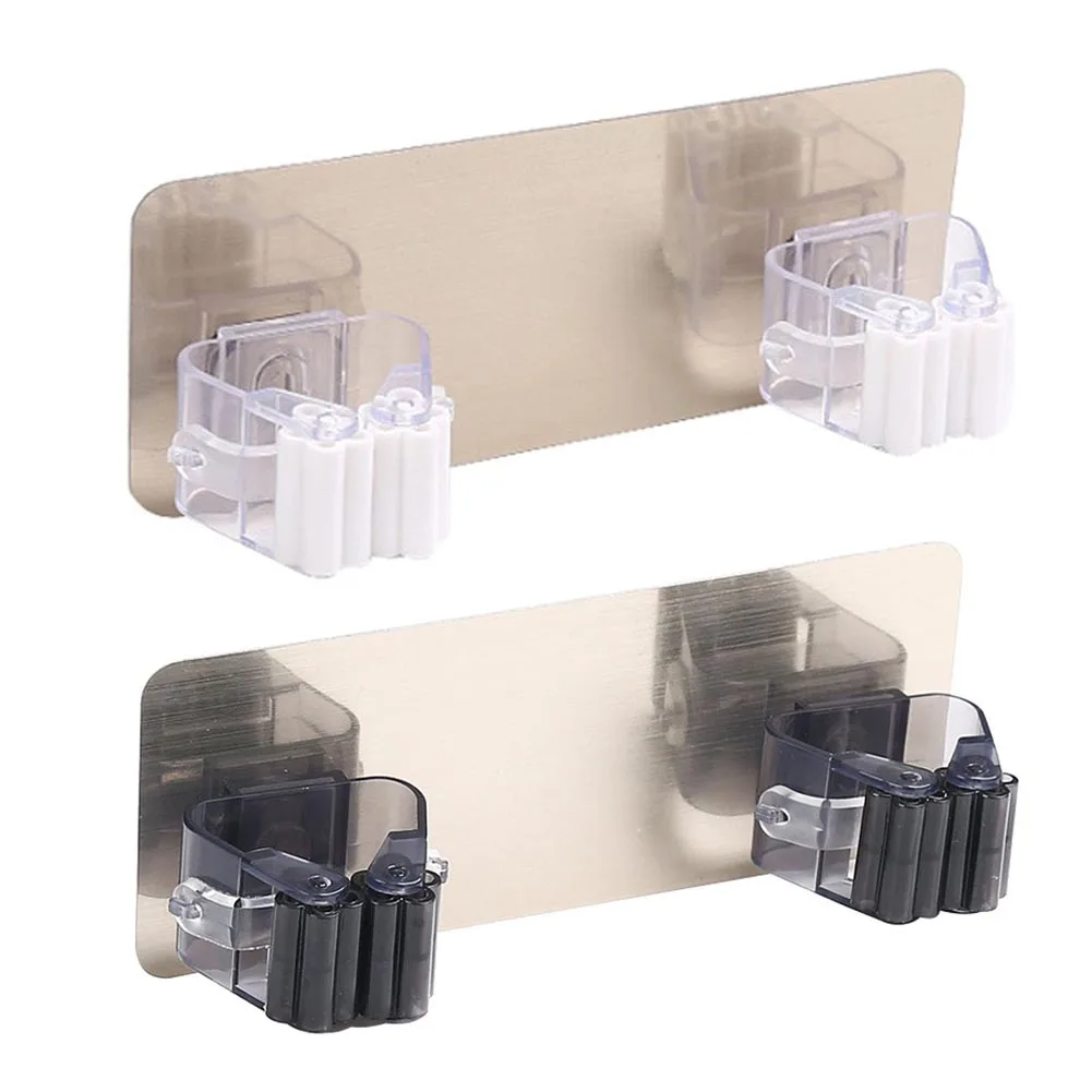 

Bathroom Hanger 2 Position Shelf Storage Holder for Mop BrusOrganiseurs EasOrganizer Tool Durable Practical Simple Adhesieve M56
