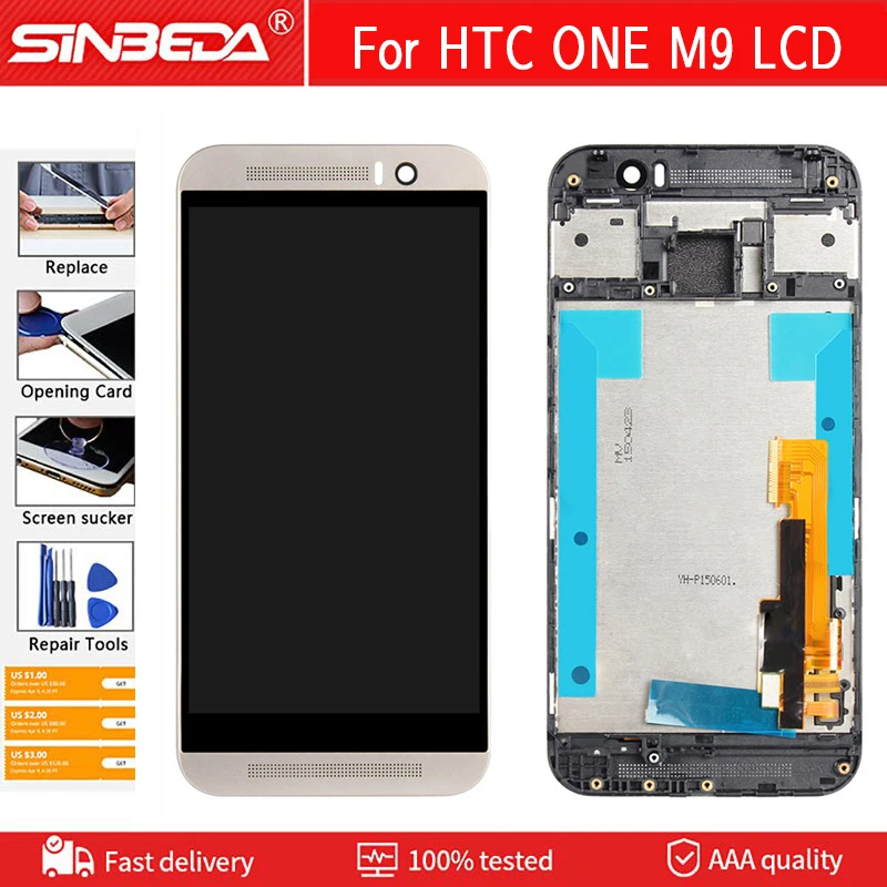 

5.0" Original For HTC ONE M9 LCD Display Touch Screen With Frame Digitizer Assembly For HTC One M9 LCD M9E M9W LCD Replacement