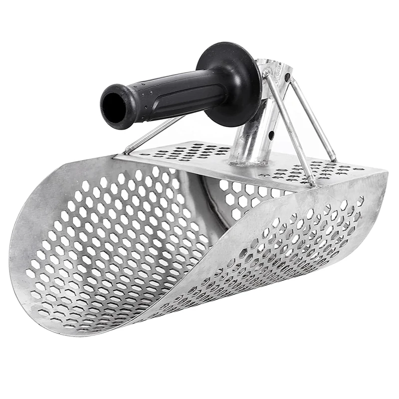 

Metal Detector Sand Scoop Metal Detecting Beach Scoop Stainless Steel With Hexahedron 0.39In Holes For Treasure Hunting