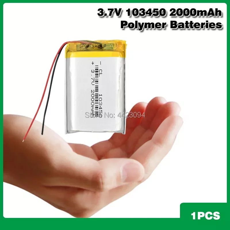 

103450 3.7V 2000mAh Lipo Battery Replacement li-ion Lipo cells Lithium Li-Po Polymer Rechargeable Battery For Bluetooth speaker