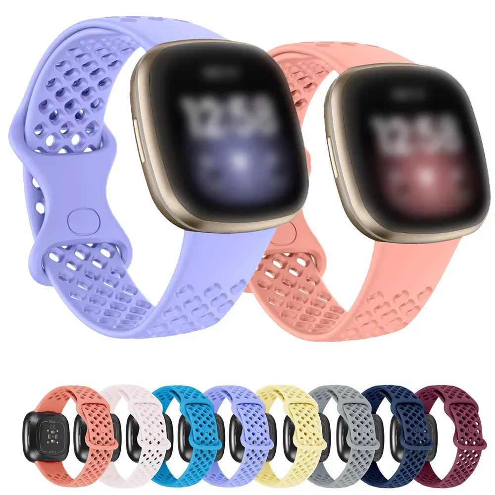 

Sport Silicone Bracelet Breathable Strap For Fitbit Versa 3 / Fitbit Sense Watch Band Replacement Band For Fitbit Wristband