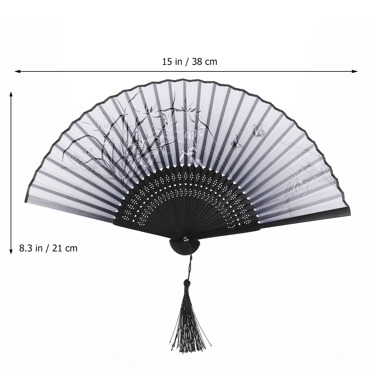 

1pc Folding Fan Ancient Japanese Style Hand Fan Floral Fan Tassel Fan for Summer