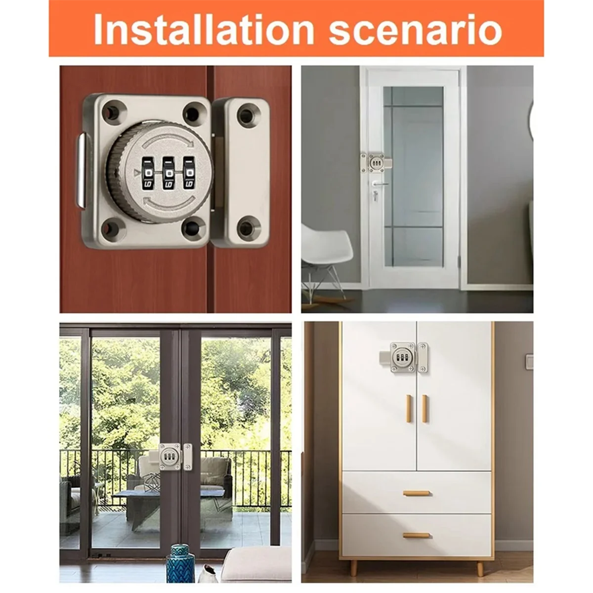 2 шт. без пробивки Комбинированный Замок защелка дверная сцепка замок для