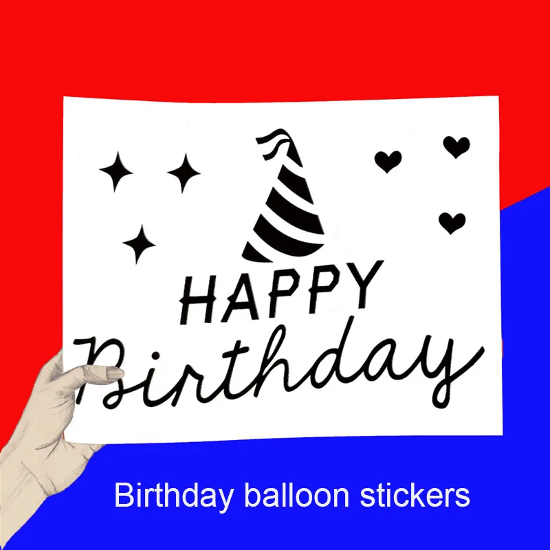 

DIY Balloons Stickers Transparent Bobo Bubble Ballons Happy Brithday Stickers for Birthday Party Christmas New Year Decortion