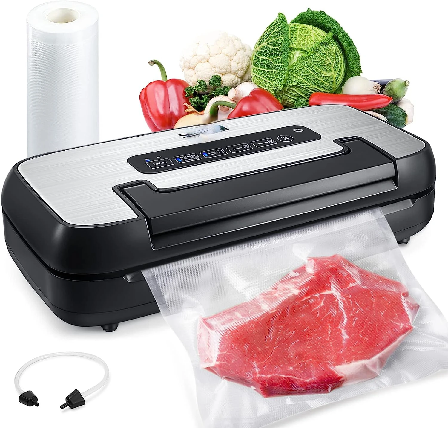 

VH5156 Vacuum Sealer, Handle Lock Design, Over 200 Continuous Uses Without Overheating, 80kpa Multifunctional Commercial and Hom