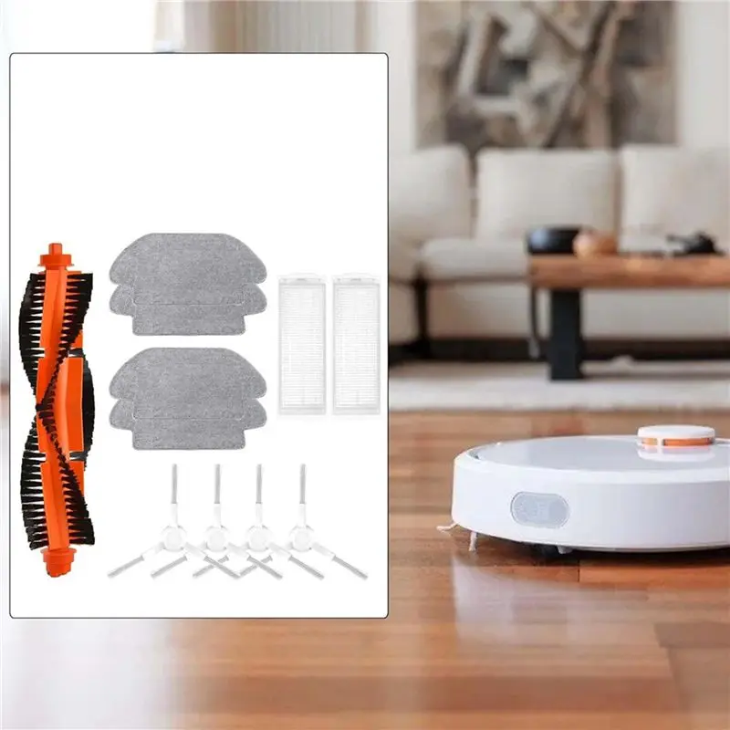 Фото Комплект ABJN-2 для робота-пылесоса Mi Robot Vacuum Mop 2S / Mop Pro / Mop P / Robot S12 / S10 EU / STYJ02YM: основная и боковые щетки, HEPA-фильтр, салфетка для влажной уборки №4