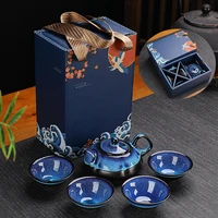 ceramic teapot kettle gaiwan chinese travel ceramic tea cup for puer chinese tea pot portable tea set drinkware free shipping