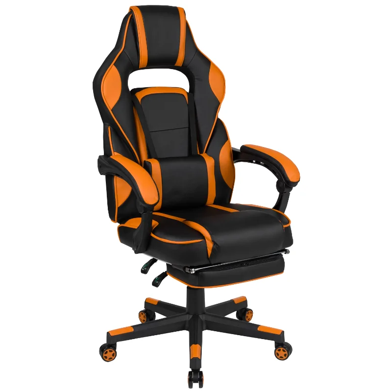 

Flash Furniture X40 Gaming Chair Racing Ergonomic Computer Chair with Fully Reclining Back/Arms, Slide-Out Footrest, M