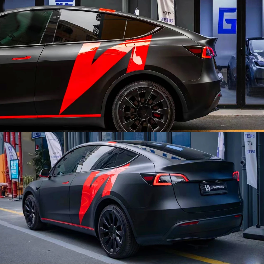 

Vinyl Film Sticker Car Stickers Racing Sports Stripe Decals For Tesla Model S Space X Letter Stickers Model Y Model3 Accessories