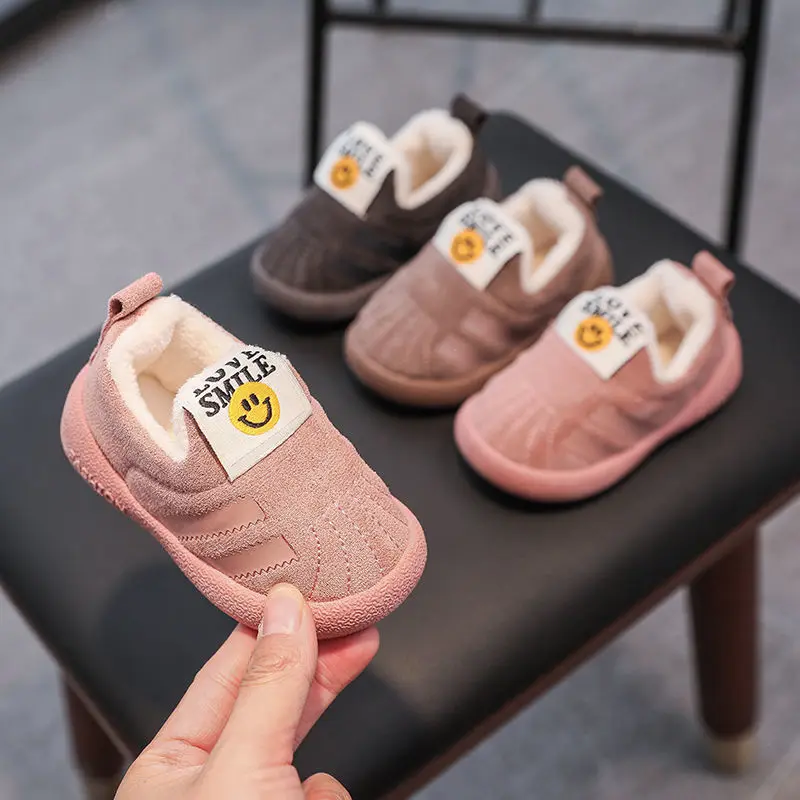 

Children's New Winter Cotton Shoes 1-3 Years Old Boy Baby Soft Bottom Toddler Shoes Girl Plus Velvet Thick Cotton Non-slip Shoes