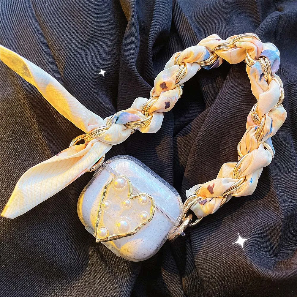 

Fashion style Earphone Case For AirPods 3 Protective Cover For Apple Airpods 2 1 pro shell Accessories Hight quality silk scarf