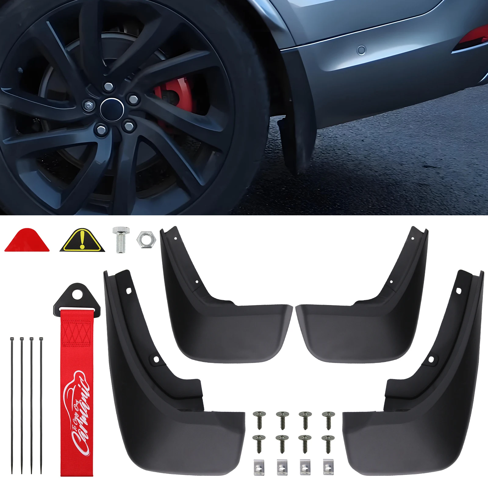 Брызговики с буксировочным ремнем для Land Rover Discovery 5 LR5 L462 2017-2021