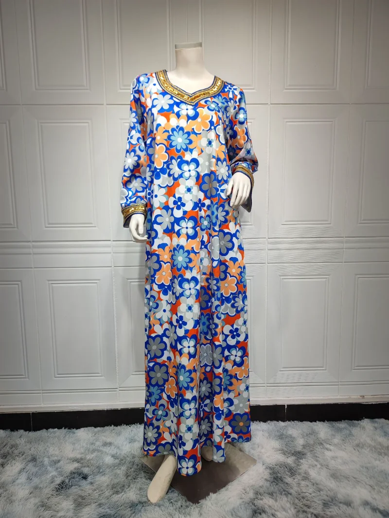 Eid Ramadan Long Dresses Muslim Abaya for Women Jalabiya Dress Turkey Maxi Robe Kimono Robe Moroccan Caftan Diaomnd Vestidos