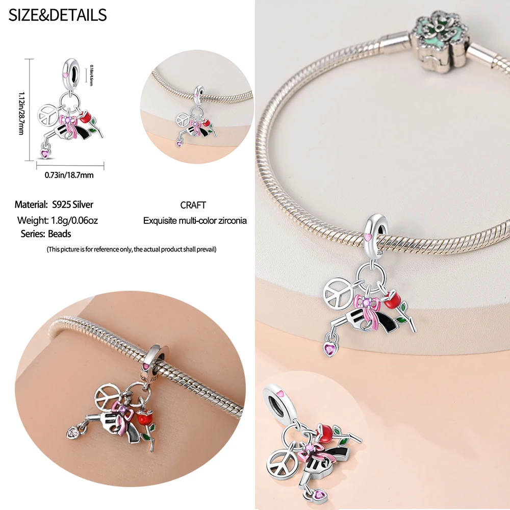 Мирный стерлингового серебра 925 пробы голубь мира оливковая ветка подвеска в