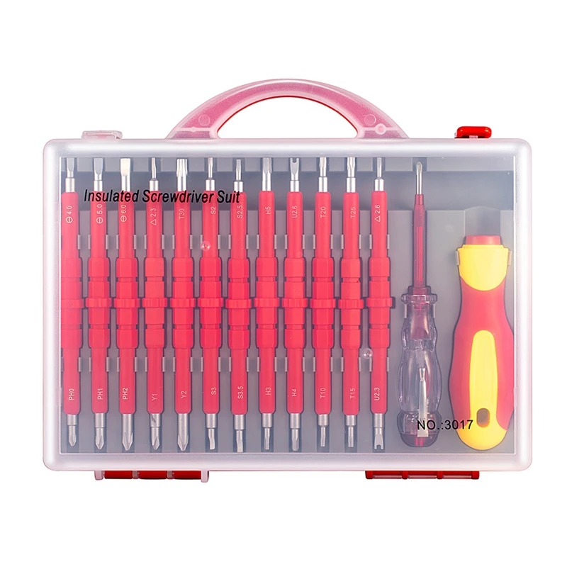 

Magnetic Screwdriver Set Tester Pen Interchangable for CR-V Double for Head Tips Screw Driver Bits Electrician Repai