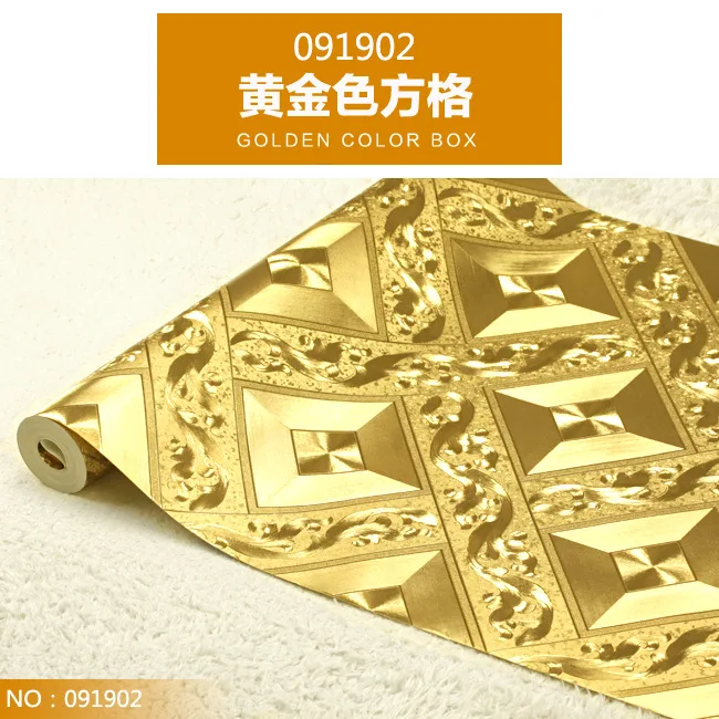 

Ceiling wallpaper Diamond lattice KTV gold leaf gold gold living room bar aisle ceiling wallpaper