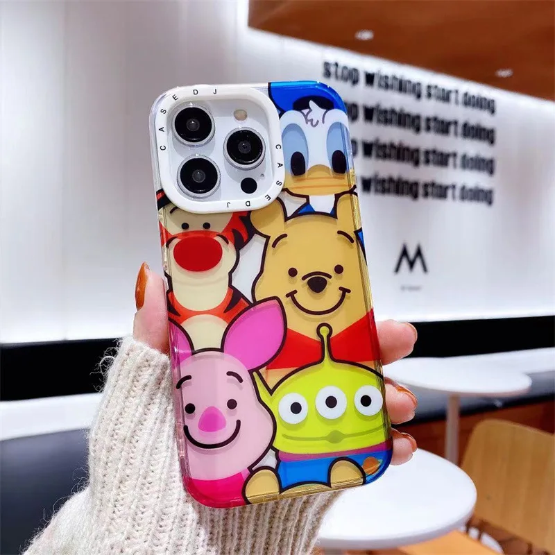 

Disney Cartoon Cute Winnie Print Animal Collection for iPhone 11/12/13pro/14promax Phone Case Transparent Phone Protective Cover