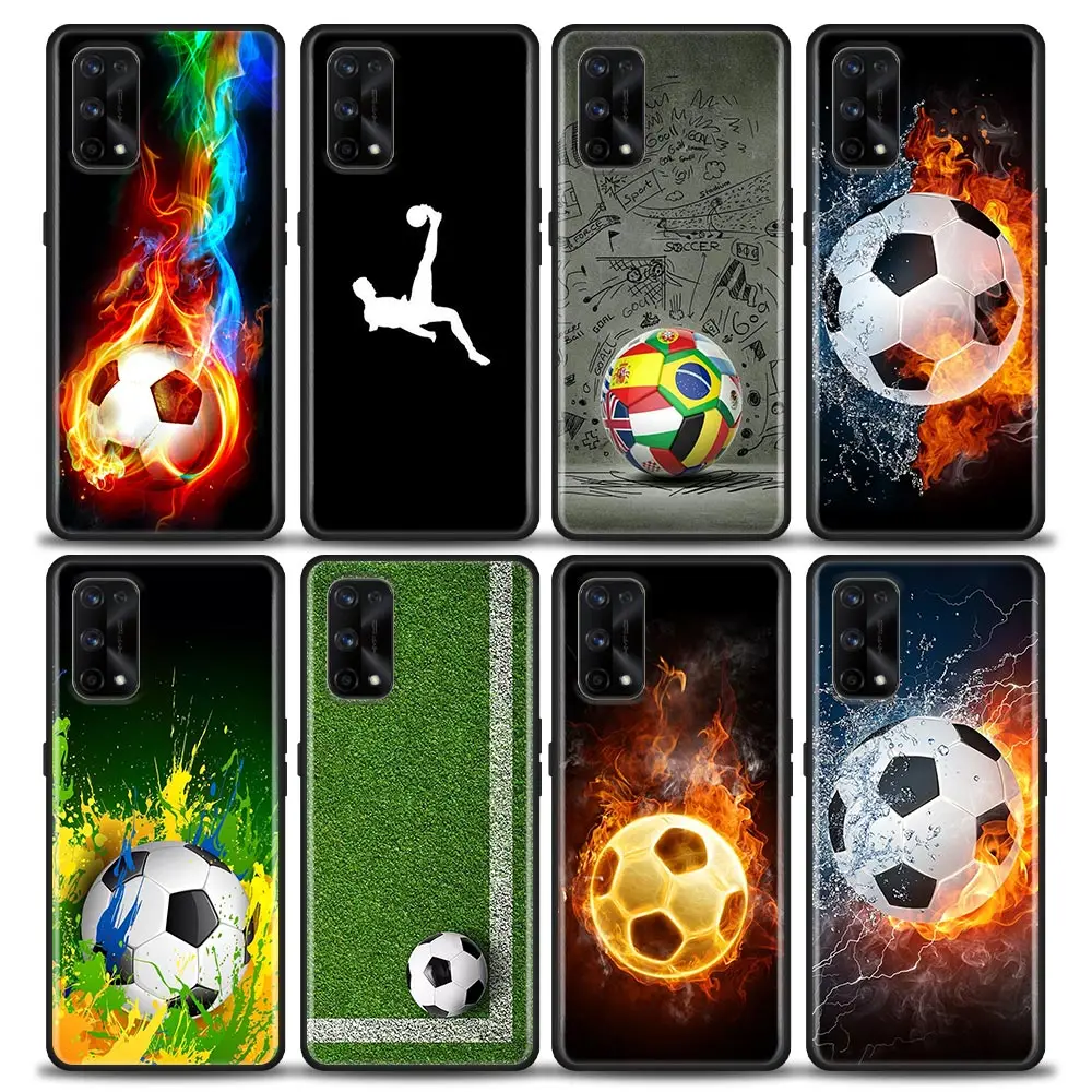 

Funda Case For OPPO Realme X50 X7 XT X 10 9 9I 8 8I 7 7I 6 5 Pro Plus 5G Soft Silicone Phone Case Capa Shell Football Moment