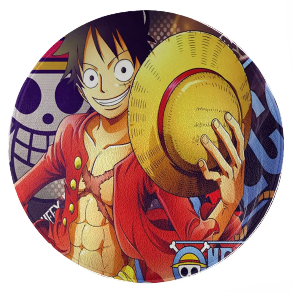 

Luffy Printed Round Carpet Living Room Bedroom Carpet Anti-sliding Door Yoga Mat Floor Mats Birthday Gift