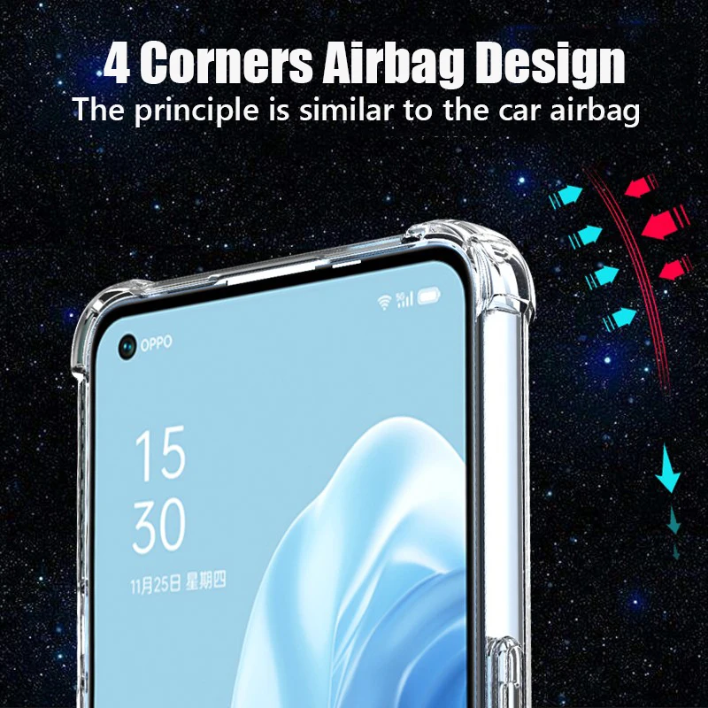 Противоударная подушка безопасности для Oneplus ACE Мягкая силиконовая задняя крышка