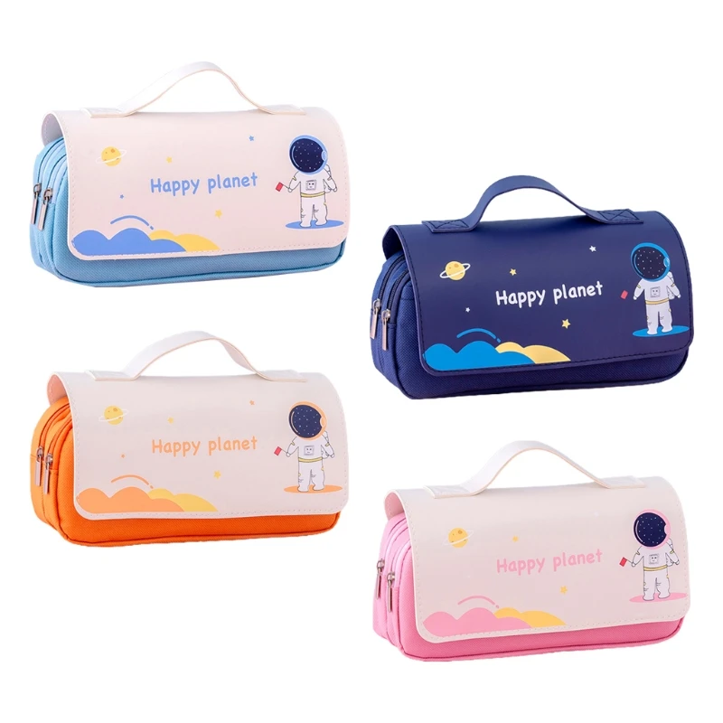 

Practical Pencil for Case Box Canvas Double Zipper Travel Makeup Bag Coin Purse Multifunctional Small Pouch for Kids Adult