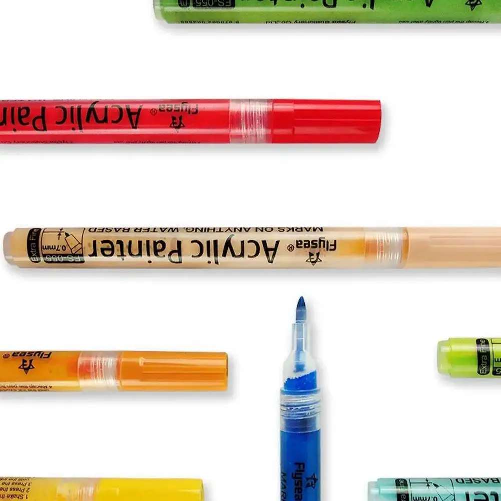 

1PC 12 Acrylic Paint Pen Acrylic Ink Pen Strong Sunscreen Paint Water-based Waterproof Strength Pen Coverage U5M6