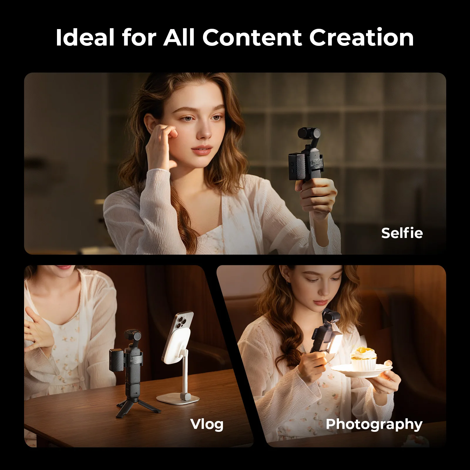 Светодиодный видеосвет SmallRig Bi-Color для DJI Osmo Pocket 3, мини-видеосвет 2700K-6500K для записи селфи и видеоблогов, 5733 (art.: 3920d89155f41) - 3920d89155f41