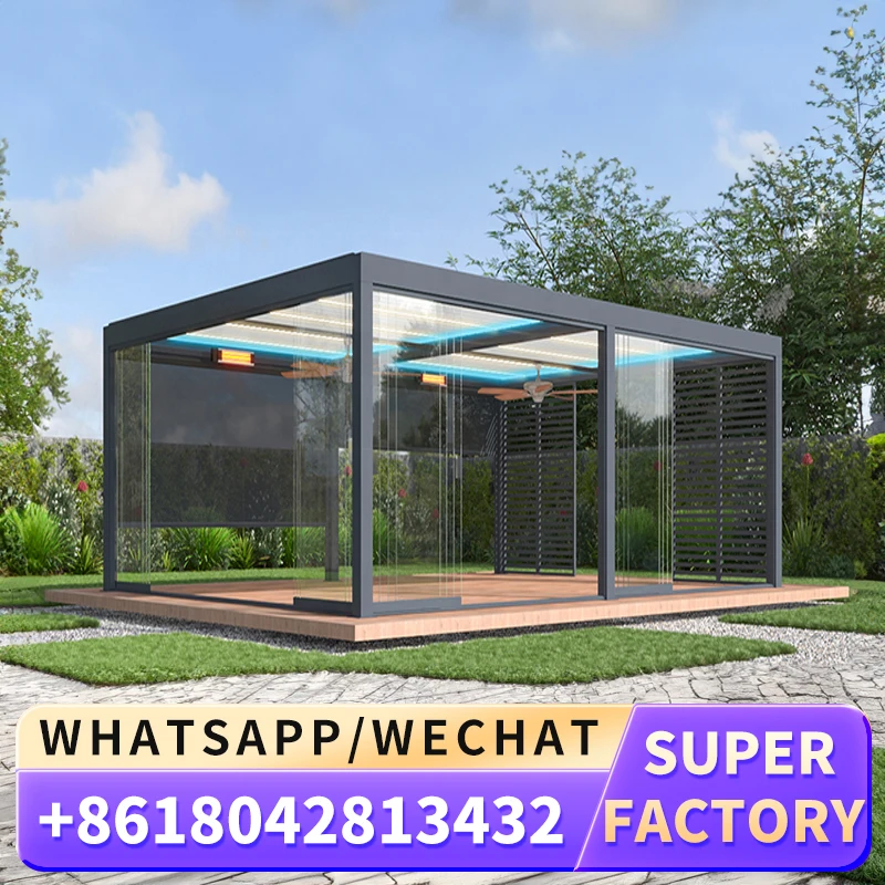 Уличный Патио крыльцо водонепроницаемый корпус Солнечная комната беседка