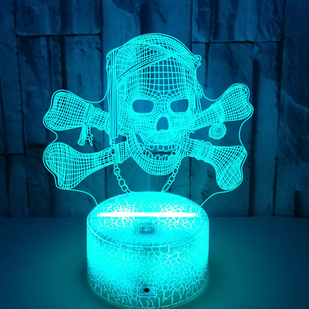 

Nighdn Skull Night Light Bar KTV Decoration LED 3D Illusion Lamp Color Changing Atmosphere Lights Halloween Gift for Boys Men