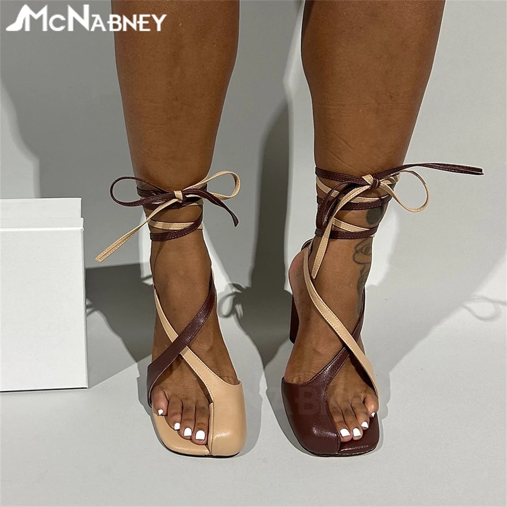 Сандалии женские на высоком каблуке босоножки с ремешками щиколотке туфли