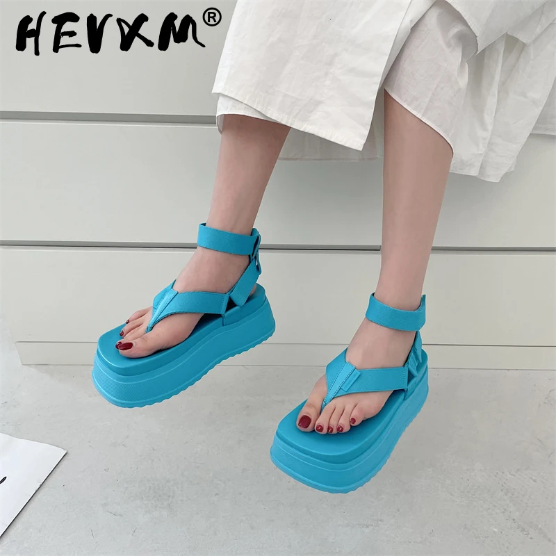 

2022 Brand INS High Heels Women Gladiator Sandals Comfort Casual Flip Flop Hook Loop Summer women's Platorm Shoes