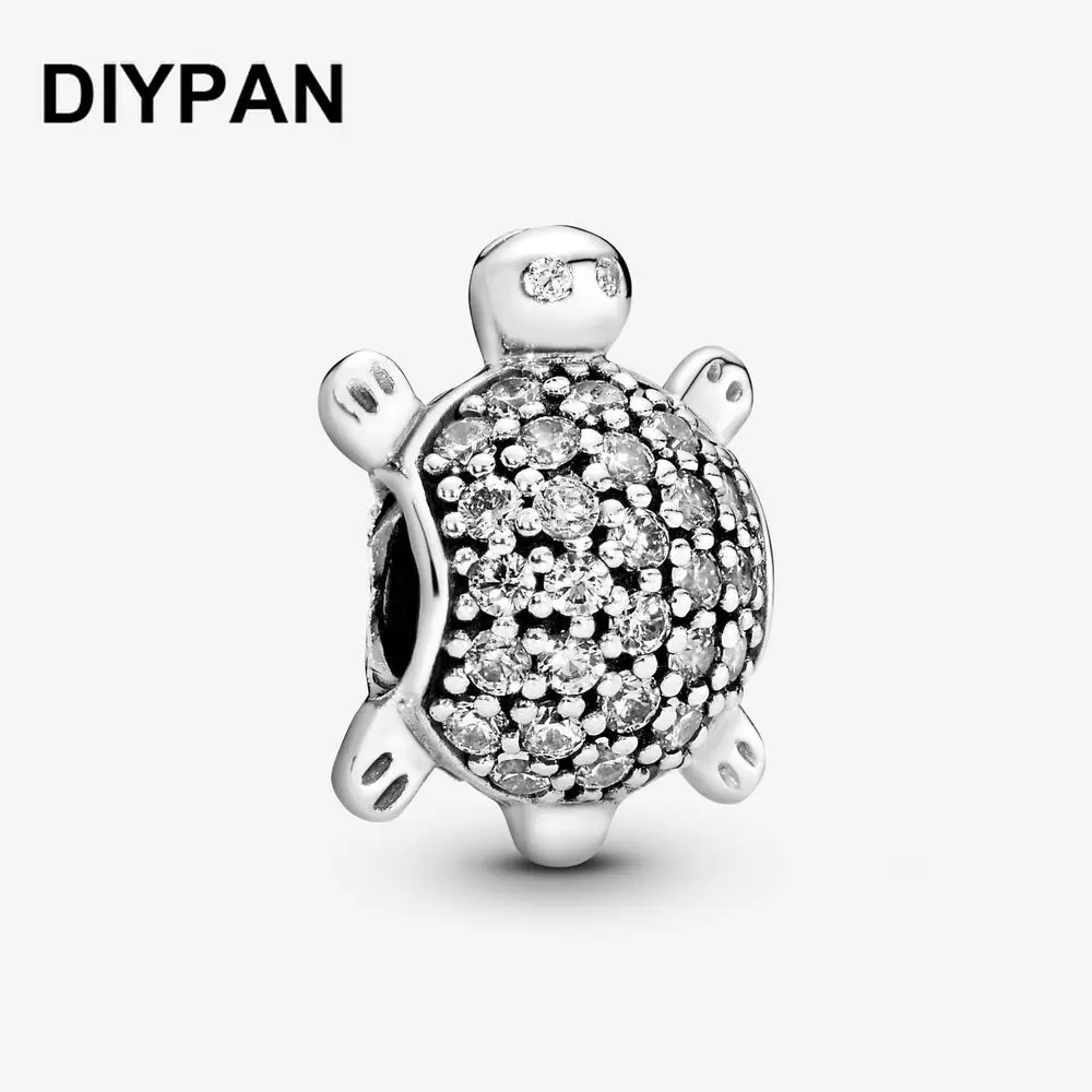 

Fit Original Pandora Charms Silver 925 Bracelet 925 Sterling Silver Pave Sea Turtle Charm Bead Women Jewelry Berloque