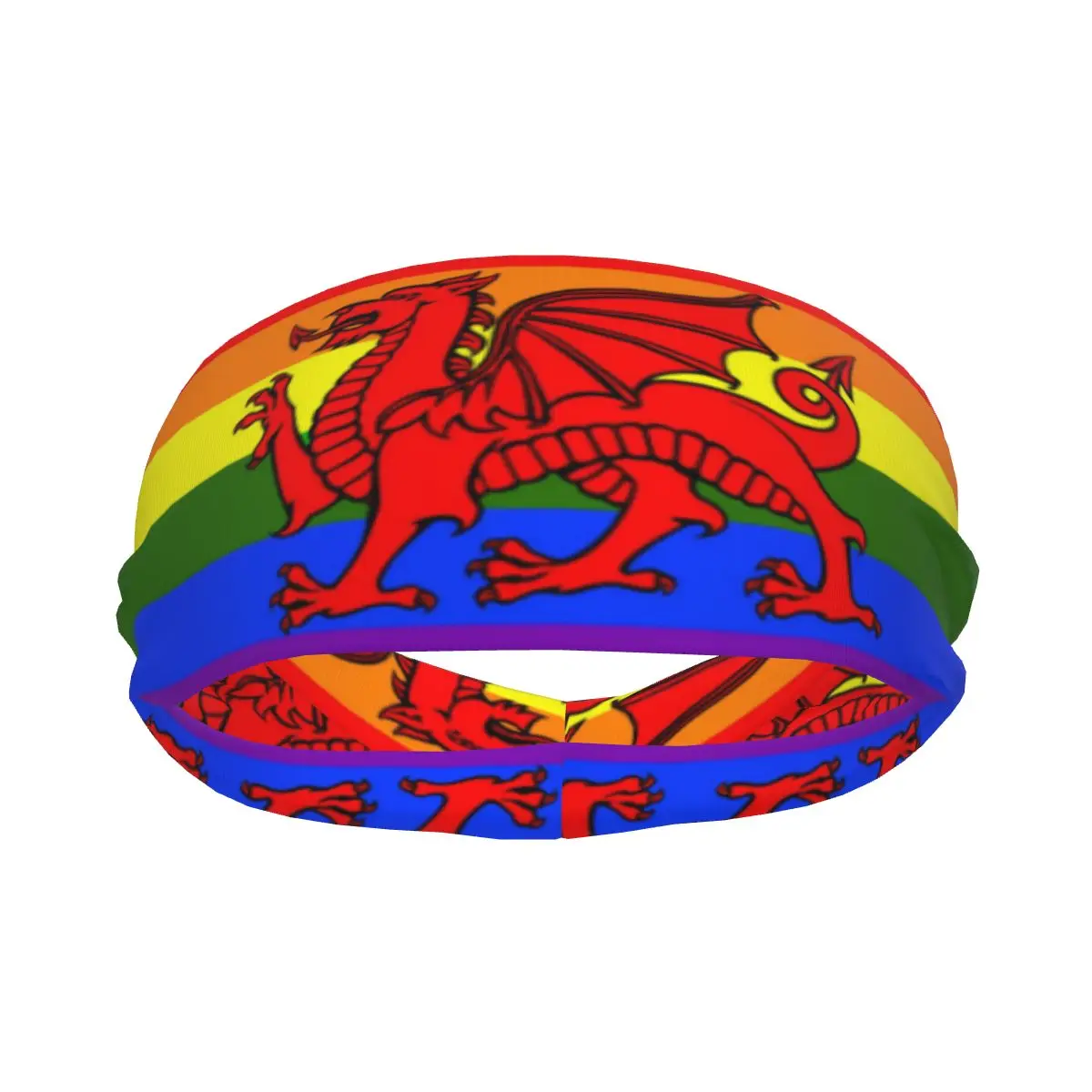 

Rainbow Flag Wales Elastic Hair Band Yoga Headband Makeup Hair Hoop Headwrap